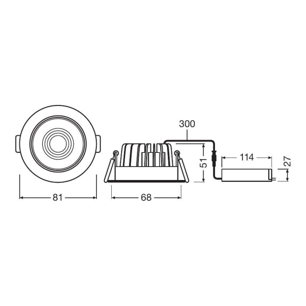 LED ЛУНА ЗА ВГРАЖДАНЕ LEDVANCE, 8W, 220V, 3000K, 620lm, IP65, 36°, димируема - Image 3