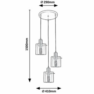 Пендел Rabalux Donati 5223 230V IP20 E27 Златисто Черен
