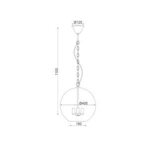 Винтидж пендел ACA Lighting Nestor OD90513P 220V фасунги 3xЕ14 IP20 метално тяло, цвят черен, стъклен прозрачен абажур