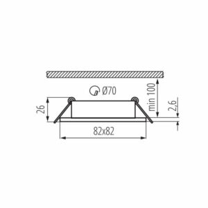 Луна за вграждане, подвижно тяло, Kanlux DALLA CT-DTL50-B 22433, алуминий, черен мат