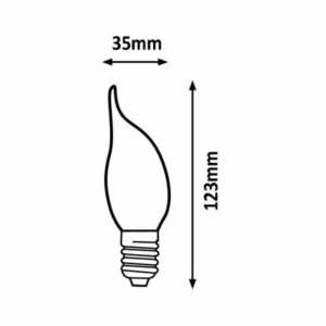 Винтидж LED крушка Rabalux 1998, 2.5W, 220V, E14, 2000K, 136lm, ъгъл на осветяване 330°