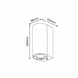 Фасадно осветително тяло аплик ACA MK0522RR Arete 220V GU10 IP65 бетон, неръждаема стомана и стъкло
