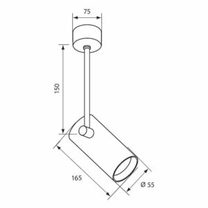 Спот осветително тяло SP709 BK LUX фасунга GU10, черно тяло, без крушка