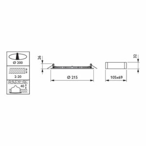 LED панел за вграждане Philips, 220V, 28W, 4000K, 2000lm, IP44, 135°, бял