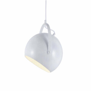 Пендел ACA Lighting Akanes OD8067WH 220V IP20 сферичен дизайн в цвят полирано бяло основа за насочване и фасунгa 1xЕ27