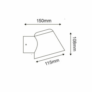 Фасадно осветително тяло аплик ACA VIDA1WG Julie 220V E27 IP44 метално тяло и стъкло