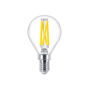 Димируема LED крушка филамент Philips, E14, 5.9/60W, 2200-2700K, 806lm. Диаметър 45мм, височина 80мм.