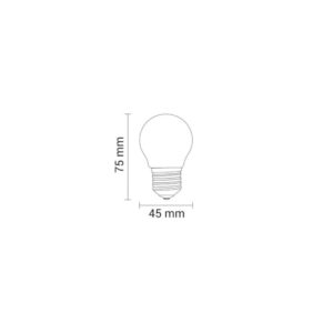 LED крушки filament 220V, E27, 4W, 2700K, 400lm, стъклен балон, OPT-1869