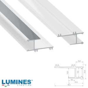Алуминиев профил за гипсокартон Lumines Lighting APA12 10-0401-10, бял лакиран, 1 м, за странично LED осветление