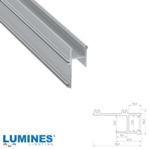 LED профил за гипсокартон Lumines Lighting APA12 10-0404-10 сребрист анодизиран, 1 м