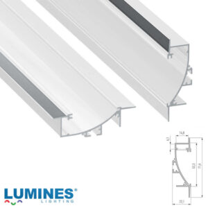 LED профил за вграждане Lumines Lighting TIANO 10-0561-30, бял лакиран алуминий, 3 м за LED лента