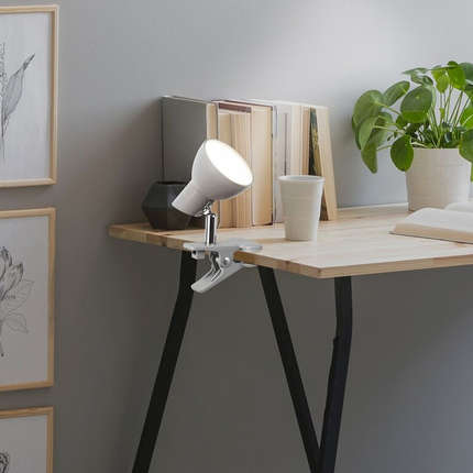 Преносима LED лампа за четене с щипка Rabalux Noah 1480 в сив цвят от пластмаса и метал за монтаж на бюро, маса или рафт