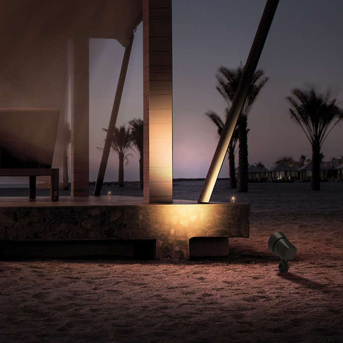 LED градински прожектор Acalight с колче и тесен ъгъл на светене – 40°, 3000K, 19W, IP65, тъмносив