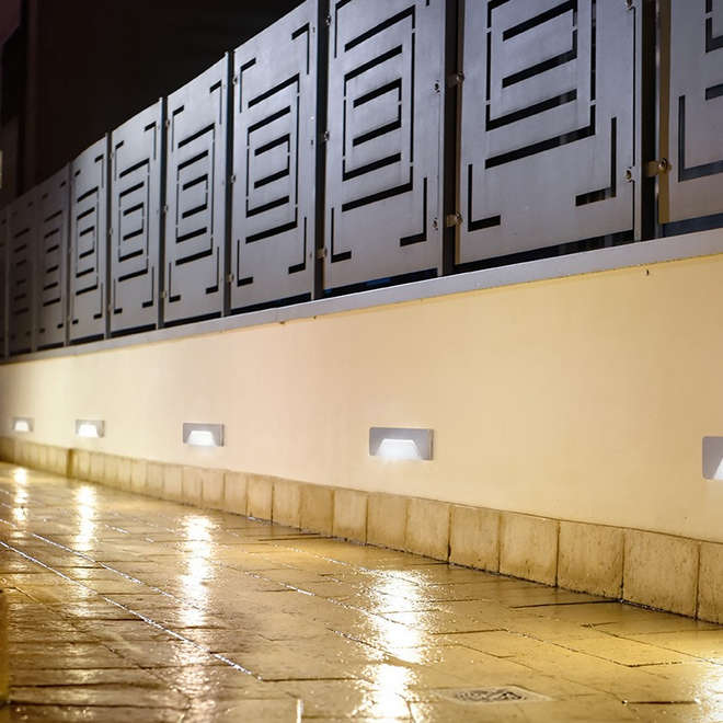 LED лампа за стена Rendl Reno SQ INDR за външен монтаж, насочена надолу, IP65, сив цвят