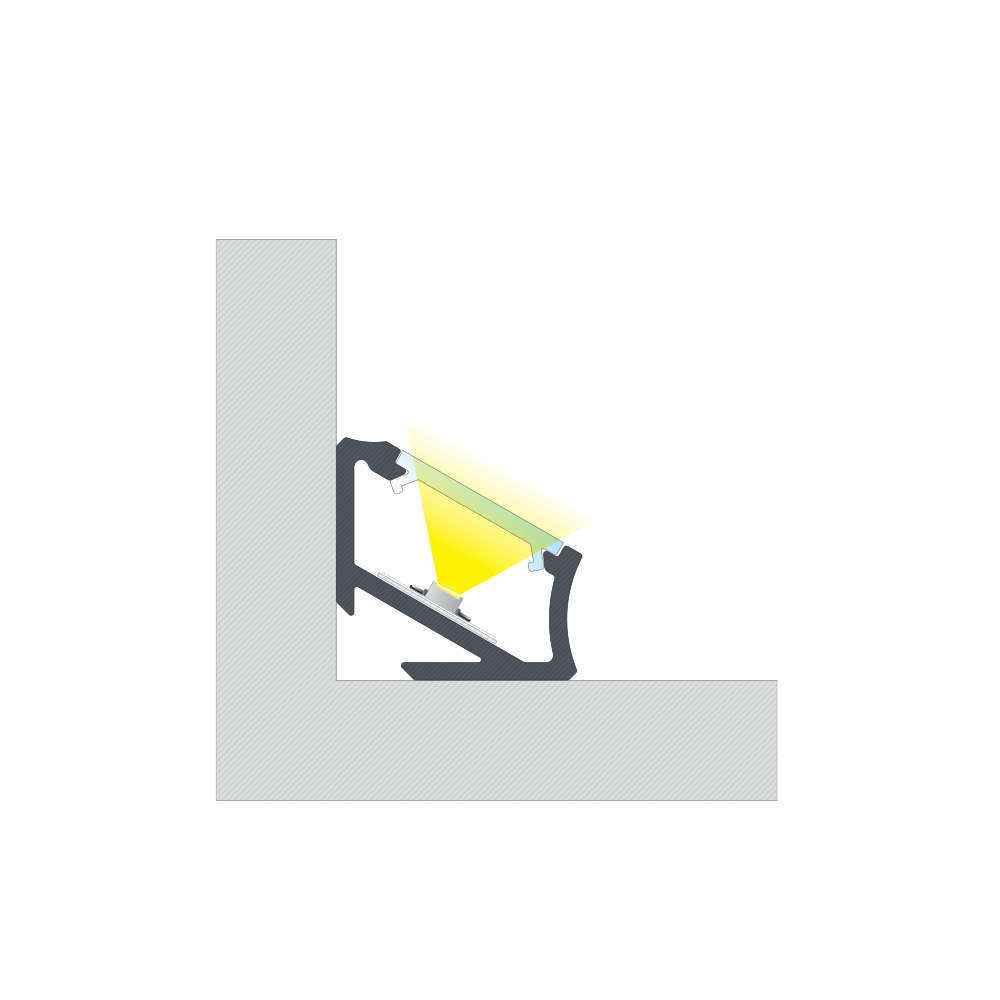 Асиметричен ъглов профил за LED лента Lumines Lighting 10-0454-20 H - Image 3