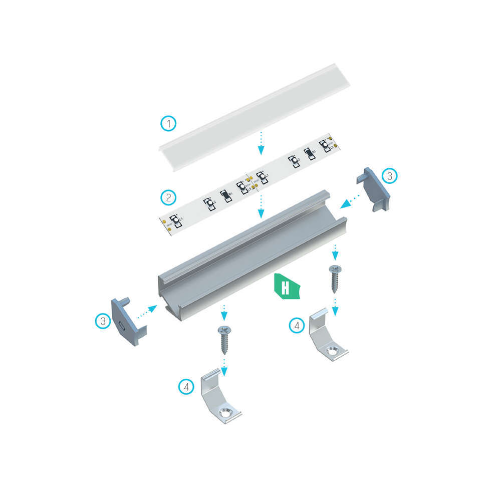 Асиметричен ъглов профил за LED лента Lumines Lighting 10-0454-20 H - Image 9