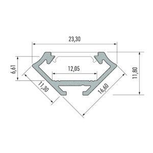 Ъглов алуминиев профил за LED ленти Lumines Lighting 10-0032-40, черен мат, дължина 4 метра