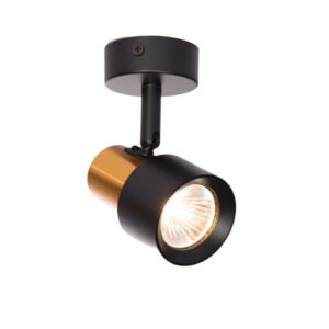 Осветително тяло за таван спот LVT Katia 2043, GU10, метал, цвят черен мат и оксидирано злато