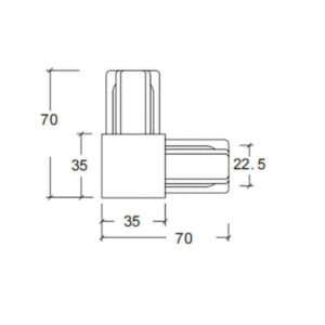 Ъглов конектор за монофазна релса за повърхностен монтаж LVT-3714 бял.