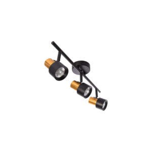 Осветително тяло за таван спот LVT Katia 2370, 3xGU10, метал, цвят черен мат и оксидирано злато