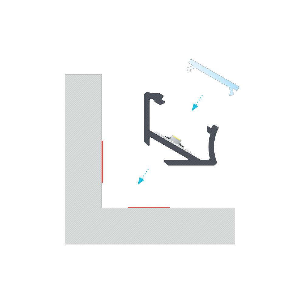 Асиметричен ъглов профил за LED лента Lumines Lighting 10-0454-20 H - Image 2