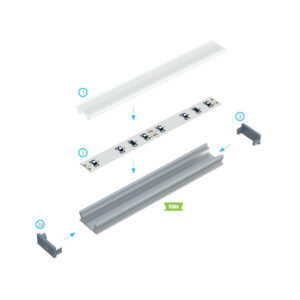 Алуминиев профил за вграждане в под три метра Lumines Terra 10-0155-30