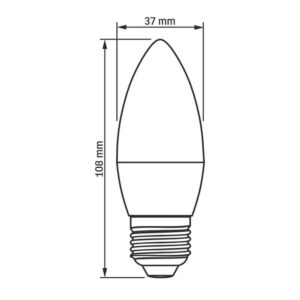 LED крушка C37 220V, 7W, 630lm, 4000K, цокъл E27 C37
