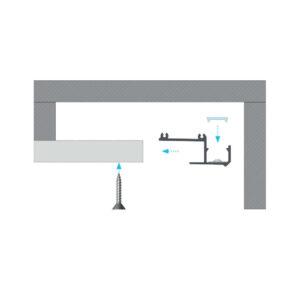Алуминиев профил за гипсокартон 3 метра Lumines Lighting IPA12, цвят черен, краен, светене нагоре