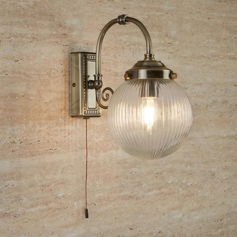 Аплик за стена Belvue Searchlight 3259AB IP44 1xE14 метал и стъкло - Image 4