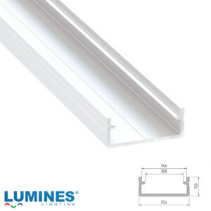 Алуминиев LED профил Lumines Lighting DUAL 10-0000-64 бял лакиран, 1 м за две LED ленти
