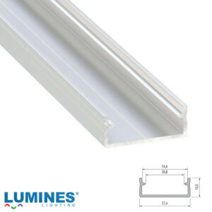 Алуминиев LED профил Lumines Lighting DUAL 10-0000-83 Raw, 1 м, за три LED ленти до 10 мм