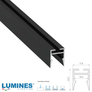 Черен лакиран алуминиев LED профил Lumines Lighting SLIMO 10-1175-10, 1 м за линейно осветление