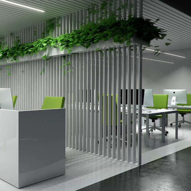 LED лента в сребрист алуминиев профил Lumines Sileda, вграден в таван за дискретно офис осветление