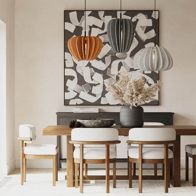 Висящи лампи Maytoni Cambio с модерен филцов абажур в различни цветове, подходящи за офис и жилищен интериор