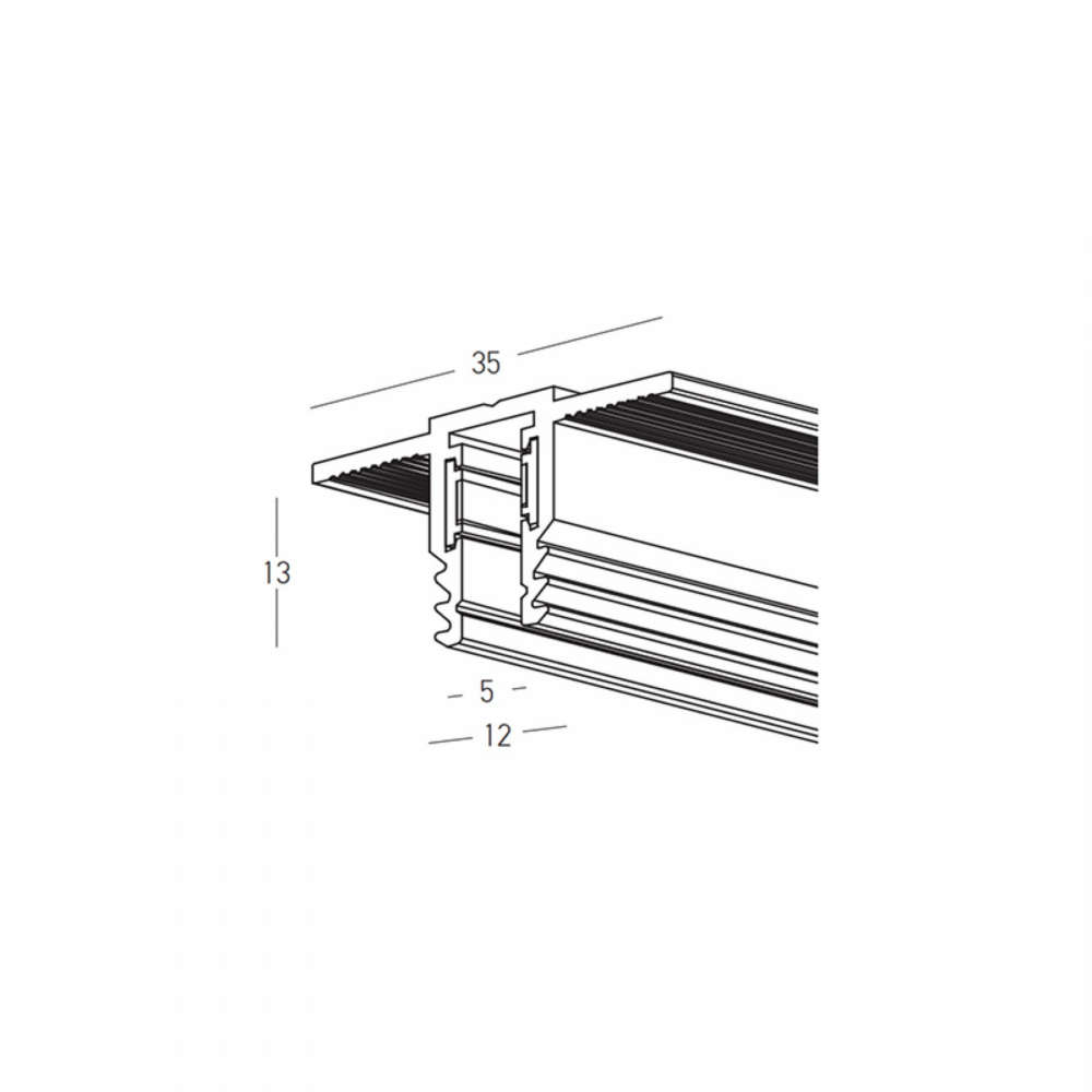 Магнитна шина за вграждане 5mm Zambelis 2506, черна, дължина 3 метра - Image 2
