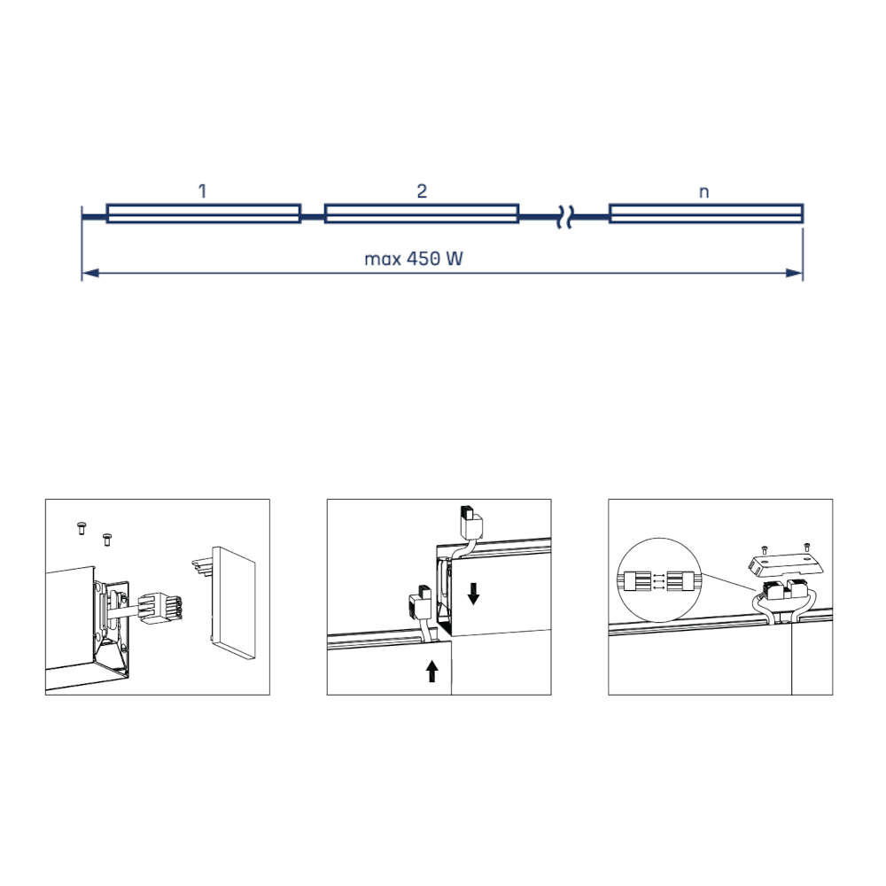 LED линейно осветително тяло Lumines Lighting ALDA 40-0001-11 120cm 4000K с Power Switch 24, 28, 32, 40W - Image 4