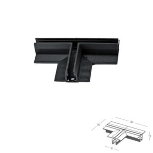 T конектор за магнитни шини за вграждане 5mm Zambelis 2520, черен мат