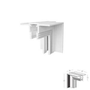 Вертикален ъглов конектор за магнитни шини за вграждане 5mm Zambelis 2518-W, бял мат