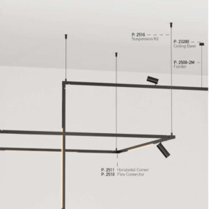 Комплект за окачване за магнитна шина 5mm Zambelis 2516, черен