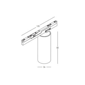 LED прожектор за магнитна шина 5mm Zambelis 2525-W 48V 7W 339lm 3000K Dali димиране