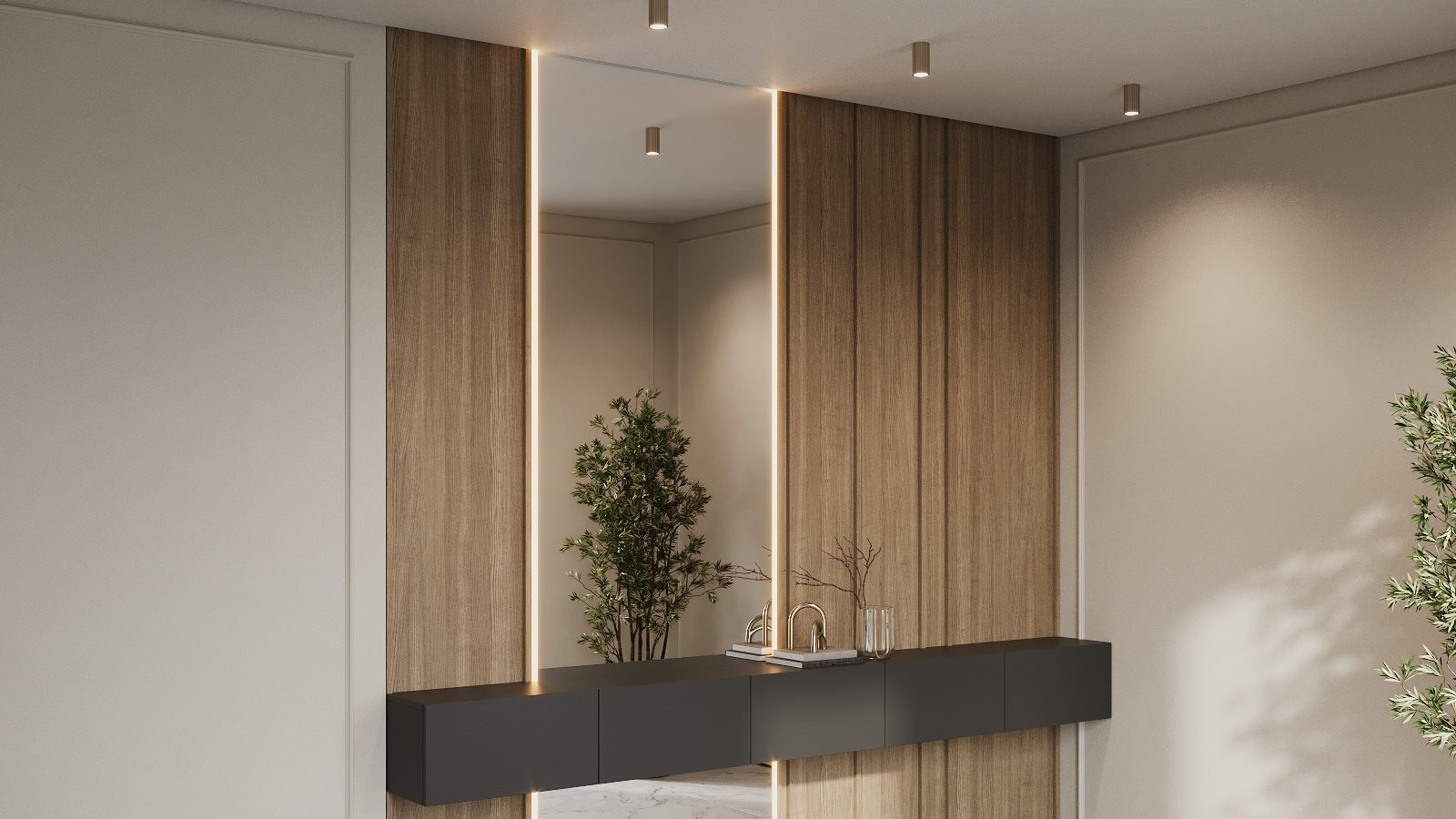 Луна за таван Maytoni Calipso цвят месинг в модерен интериор