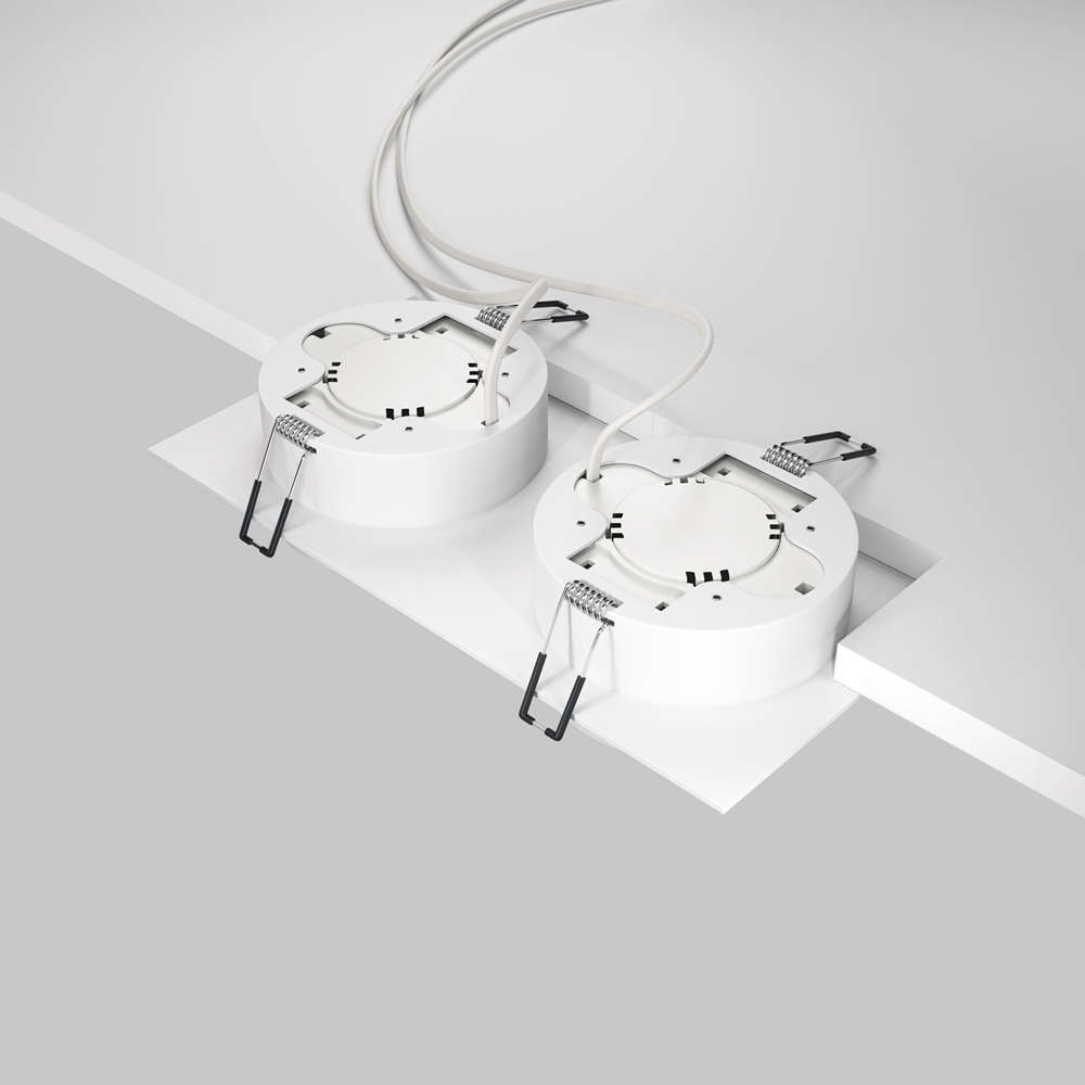 Двойна луничка за вграждане Maytoni Hoop DL086-02-GX53-SQ-W бяла - Image 2