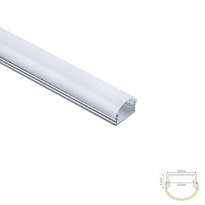 Алуминиев профил за LED ленти с овален дифузер 2 метра Aca Lighting P163U