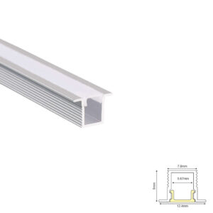 Алуминиев профил за вграждане 2 метра за LED ленти 5 mm Aca Lighting P189U