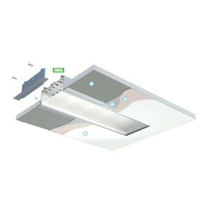 Широк алуминиев профил за вграждане в гипсокартон 2 метра Lumines Lighting Sorga 10-0534-20 анодизиран алуминий