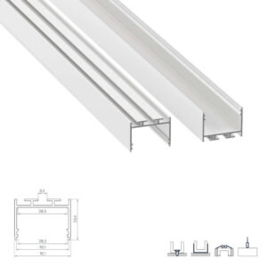 Алуминиев профил за LED ленти 2 метра цвят бял Lumines Lighting Alba 10-1401-20
