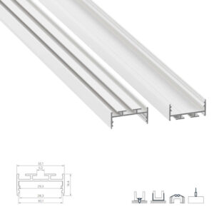 Алуминиев профил за LED ленти 2 метра цвят бял Lumines Lighting Aria 10-1421-20