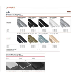 Алуминиев профил за LED ленти 2 метра цвят бял Lumines Lighting Aria 10-1421-20