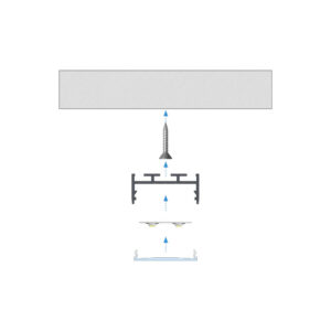 Алуминиев профил за LED ленти 2 метра цвят черен мат Lumines Lighting Aria 10-1425-20