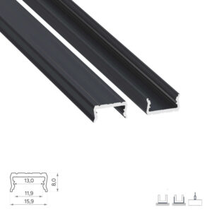 Алуминиев профил за LED ленти Lumines Lighting 10-1359-20 Type Atom Anthracite lacquered